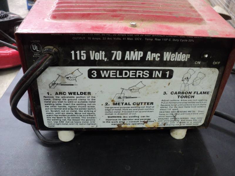lot 142 image: 115 Volt 70AMP ARC Welder and 2 Wel...
