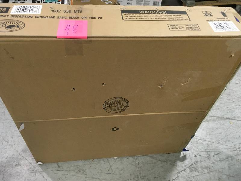 lot 48 image: Hampton Bay 30 in. Brookland Black Firepit in like new condition