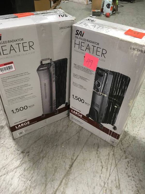 lot 49 image: SAI 1,500-Watt Digital Eco-Fin Oil-Filled Radiator with 7-Fins in like new condition