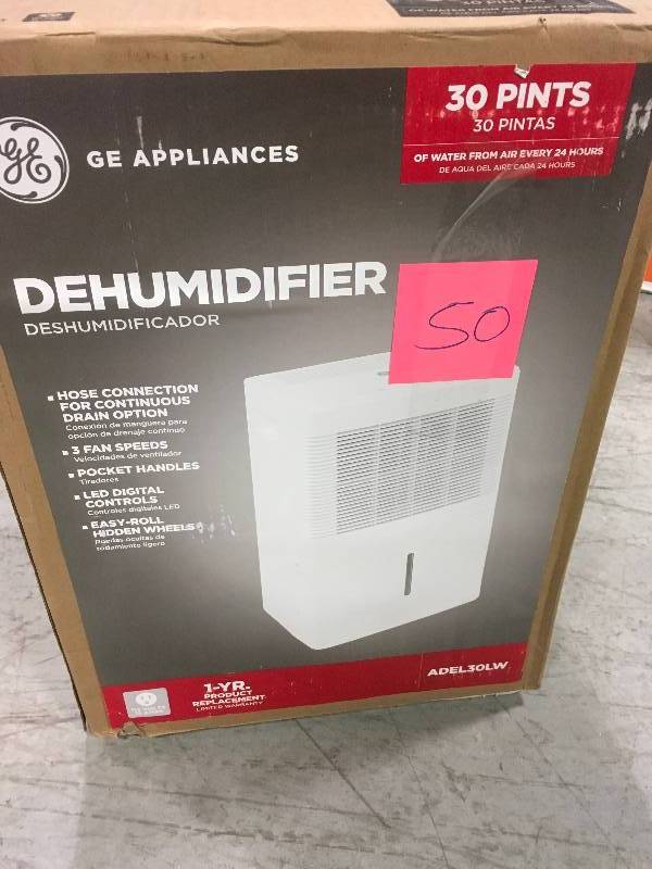 lot 50 image: GE 30 pt. Dehumidifier in like new condition