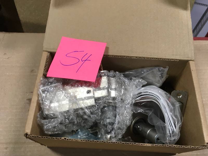 lot 54 image: Kwikset SmartCode Satin Nickel Electronic Tustin Door Lever Featuring SmartKey Security in like new condition