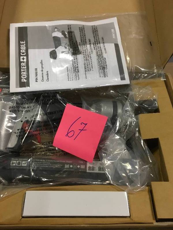 lot 67 image: Porter-Cable 23-Gauge 1-38 in. Pin Nailer in like new condition