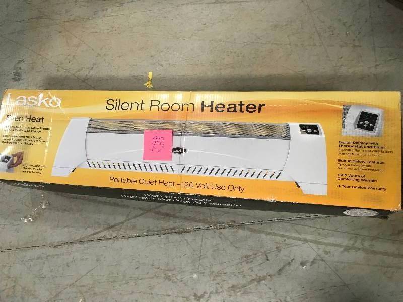 Lasko 1 500 Watt Low Profile Silent Room Heater With Digital