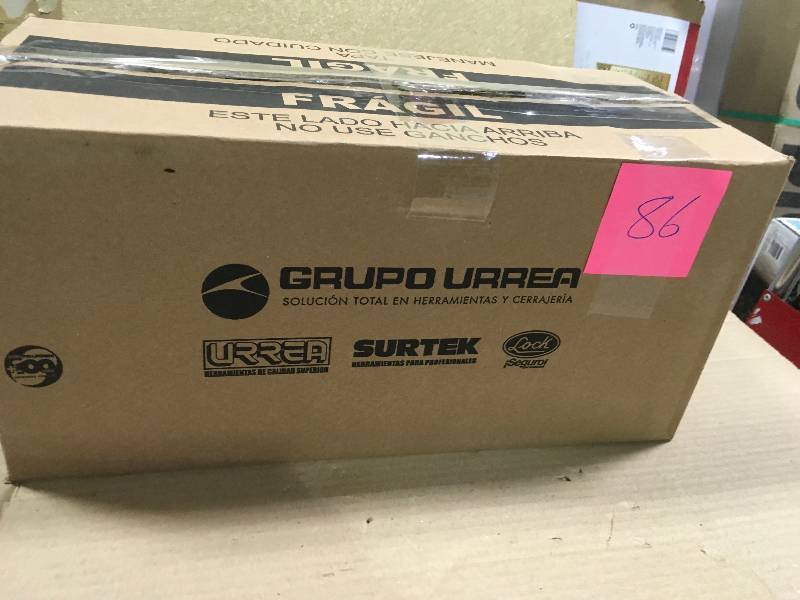lot 86 image: URREA Heavy Duty Metal Tool Box - 17 in. X 7 12 in. X 7 in. not used