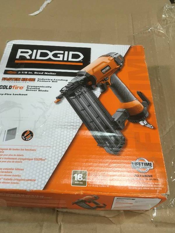 lot 51 image: RIDGID 18-Gauge 2-18 in. Brad Nailer in like new condition