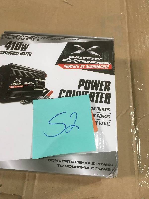 lot 52 image: Schumacher Battery Extender 12-Volt, 410-Watt Power Converter in like new condition