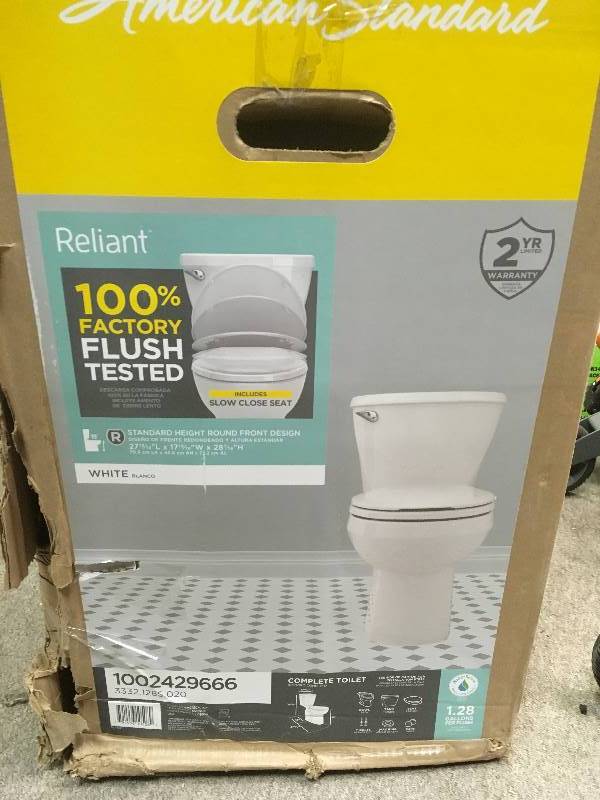 lot 68 image: American Standard Reliant 2-piece 1.28 GPF Single Flush Round Toilet in White with Slow Close Seat
