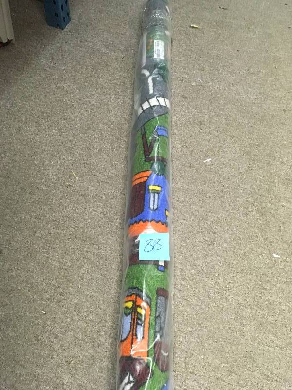 lot 88 image: Ottomanson Jenny Collection Grey Base with Multi Colors Kids Childrens SIZE 5 FT X 6FT.6 IN