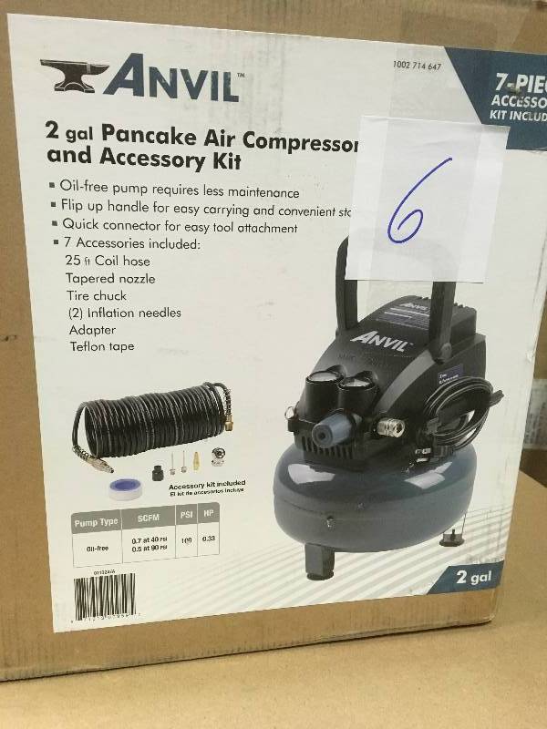 lot 6 image: ANVIL 2G Pancake Air Compressorin like new