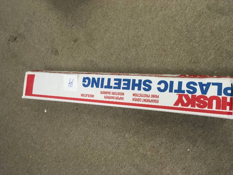 lot 14 image: HUSKY 12 ft. x 100 ft. Black 4 mil Plastic Sheeting not used