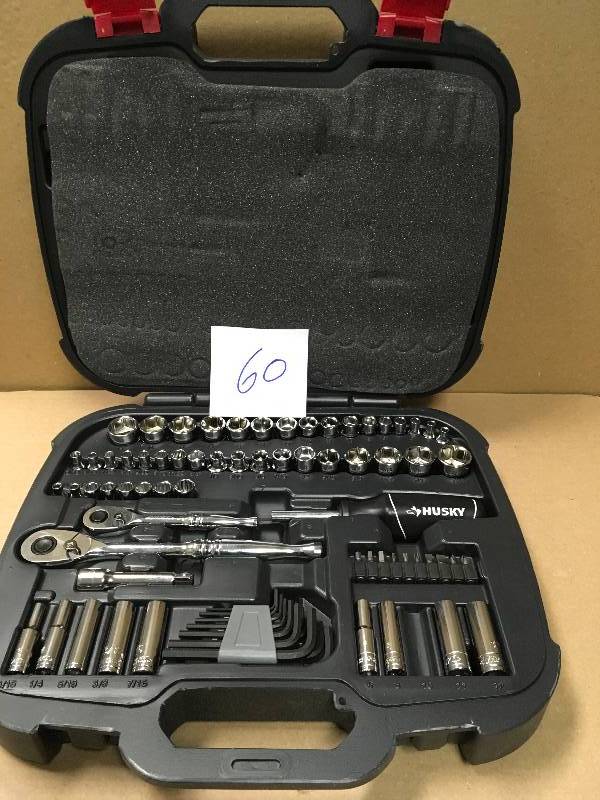 lot 60 image: Husky Mechanics Tool Set (92-Piece) in like new condition