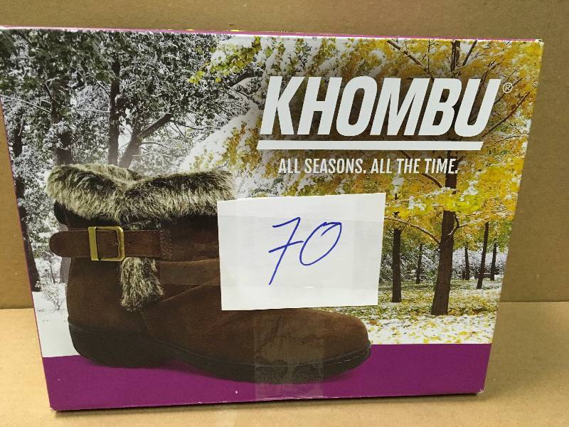 lot 70 image: Khombu Lindsey Womens 6 Faux Fur Lined Boot BROWN in like new condition