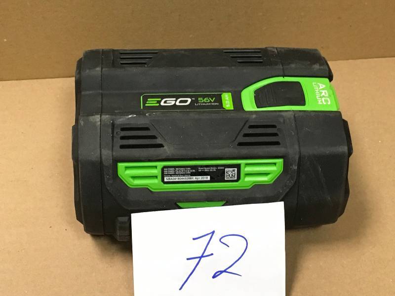 lot 72 image: EGO 56-Volt 5.0 Ah Battery in good condition