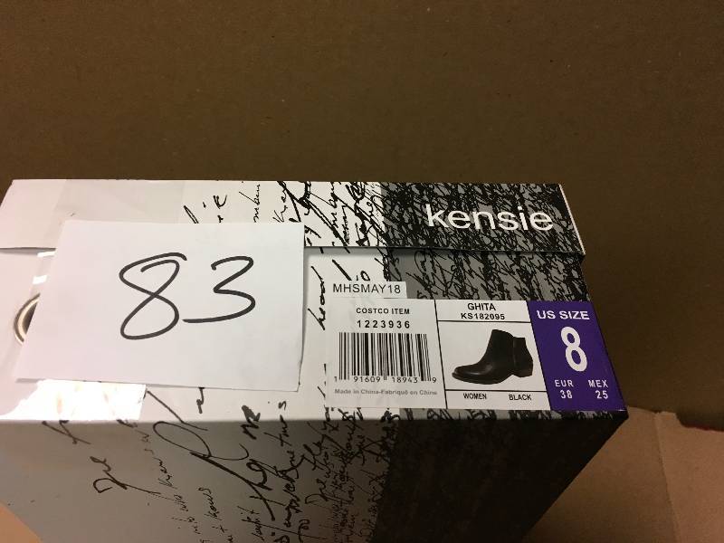 lot 83 image: Kensie Womens Ghita Leather Short Ankle Boots, Black - Size 8 not used