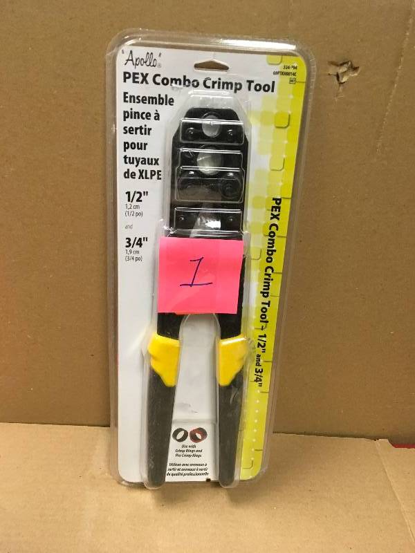 lot 1 image: Apollo 12 in. and 34 in. PEX Crimp Tool in good conditions in like new condition