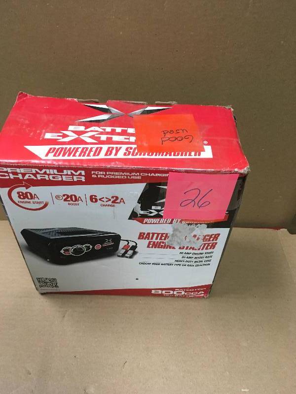 lot 26 image: Schumacher Battery Extender 12-Volt, 80 Amp Engine Start, 20 Amp ChargerMaintainer USED