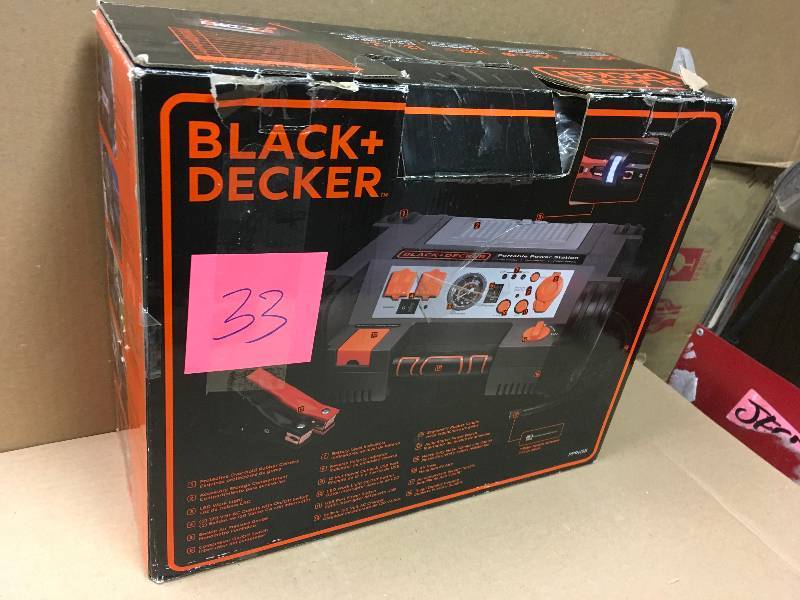 lot 33 image: BLACKDECKER 500-Watt Portable Power Station in like new condition