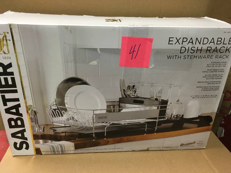 lot 41 image: Sabatier Expandable Compact Dish Rack, Stainless Steel in like new condition