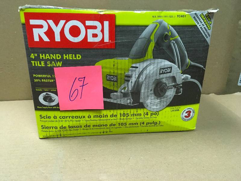 lot 67 image: RYOBI 4 in. Tile Saw NO BLADE