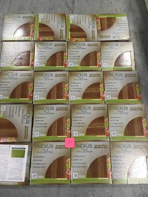 lot 70 image: Nexus 12 x 12 Inch Self-adhesive Vinyl Floor Tile QTY 20 CASES not used