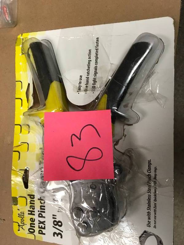 lot 83 image: Apollo 38 in. to 1 in. 1-Hand PEX Pinch Clamp Tool