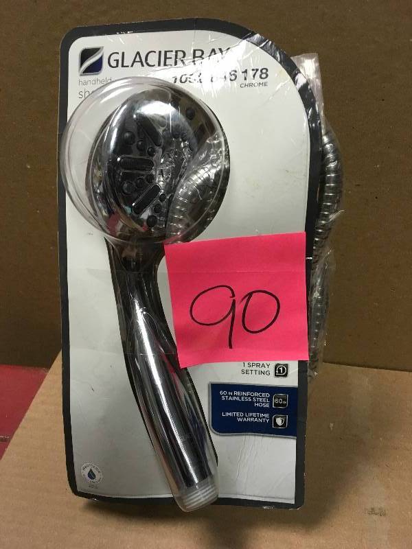 lot 90 image: Glacier Bay 1-Spray Hand Shower in Chrome in like new condition