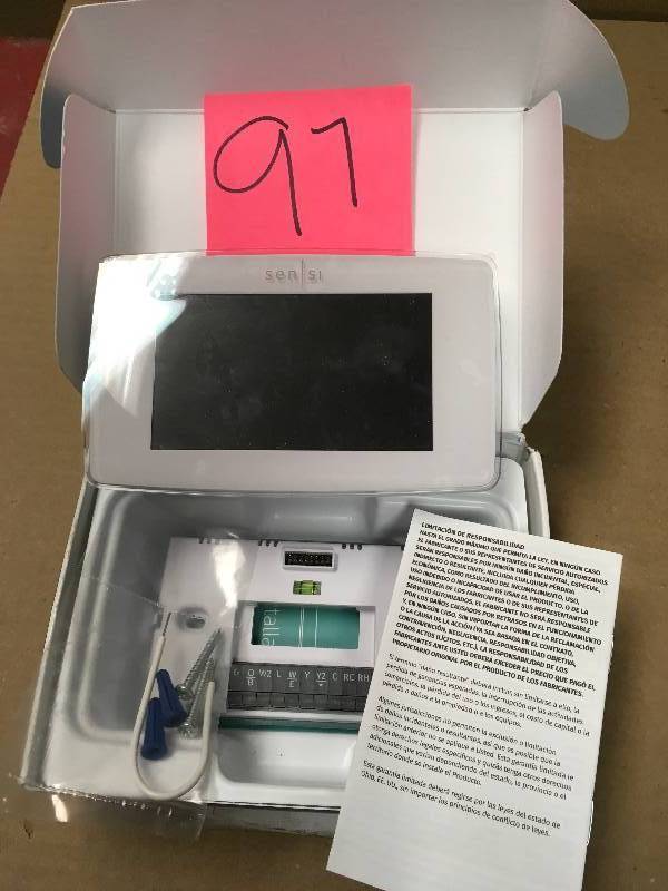 lot 97 image: Emerson Sensi Touch Wi-Fi 7-Day Programmable Thermostat in White in like new condition