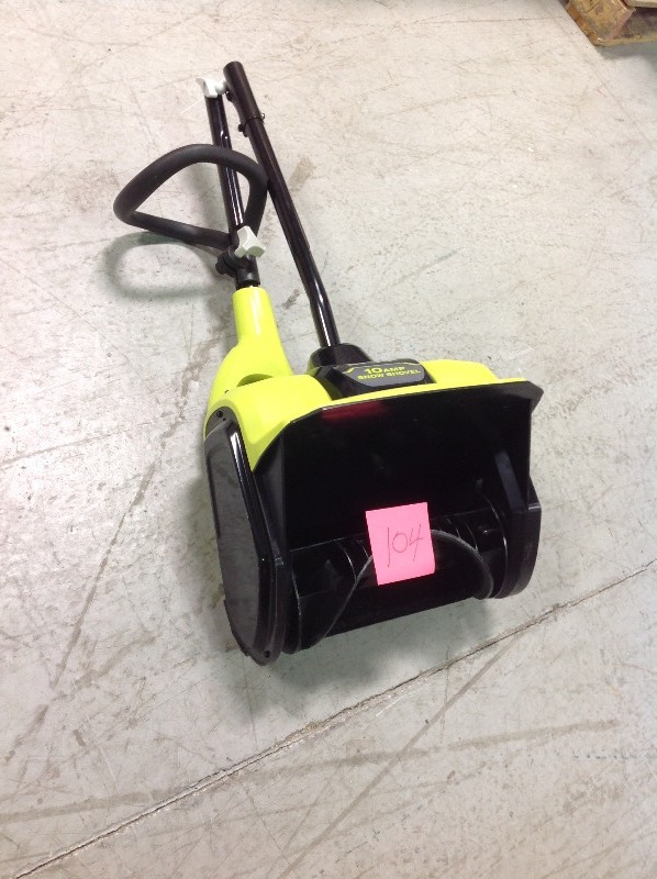 lot 104 image: RYOBI  12 in. 10 Amp Corded Electric Snow Blower Shovel not used