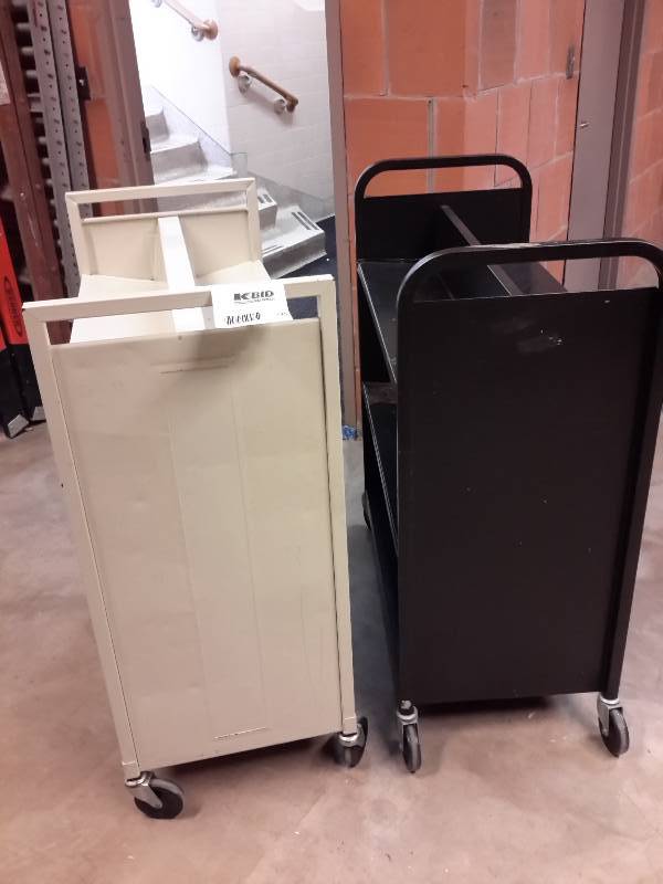 lot 145 image: 2 Rolling Library Carts, 1 Locking