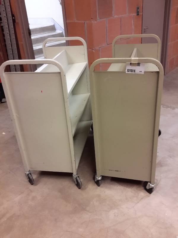 lot 148 image: 2 Rolling Library Carts