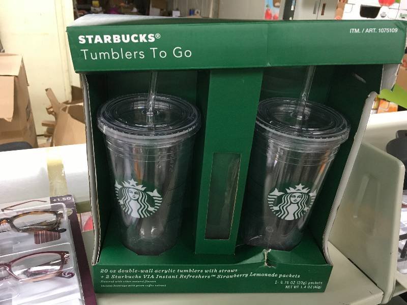 lot 6 image: Starbucks Two Pack Tumblers, Retail $30.00
