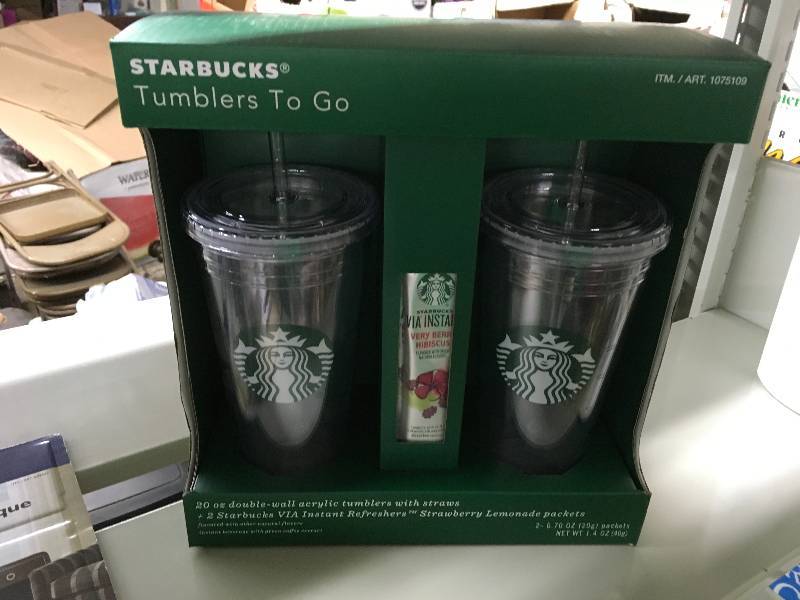 lot 12 image: Starbucks Two Pack Tumblers, Retail $30.00