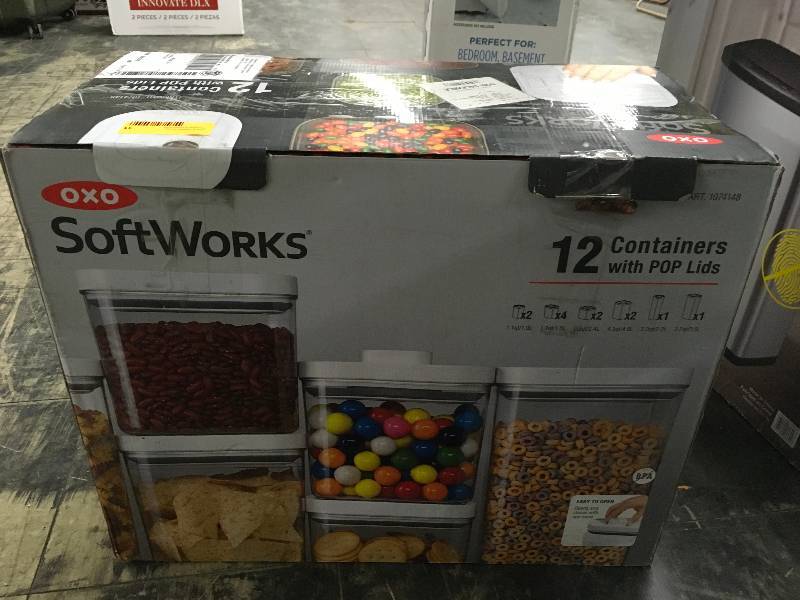 lot 31 image: Oxo 12 Pc. Containers W Pop Lids, Retail $79.99
