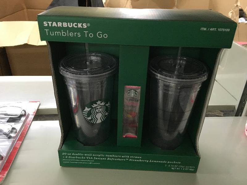 lot 36 image: Starbucks Two Pack Tumblers, Retail $30.00