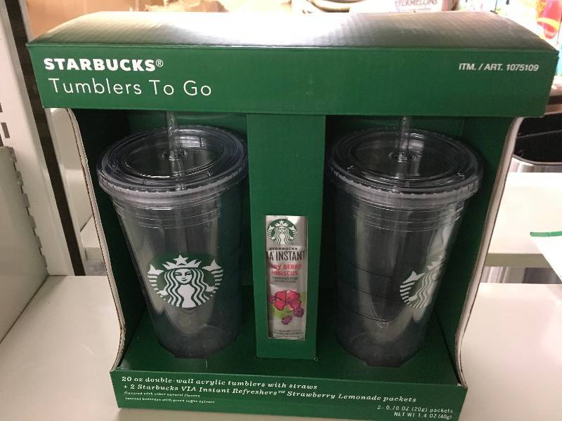 lot 45 image: Starbucks Two Pack Tumblers, Retail $30.00