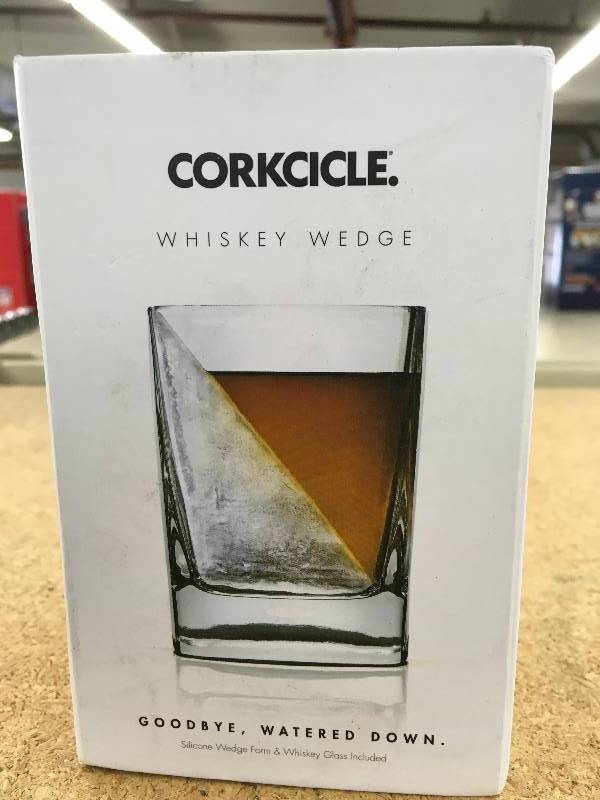 lot 71 image: Corkcicle Whiskey Wedge Shot Glass, Retail $17.99
