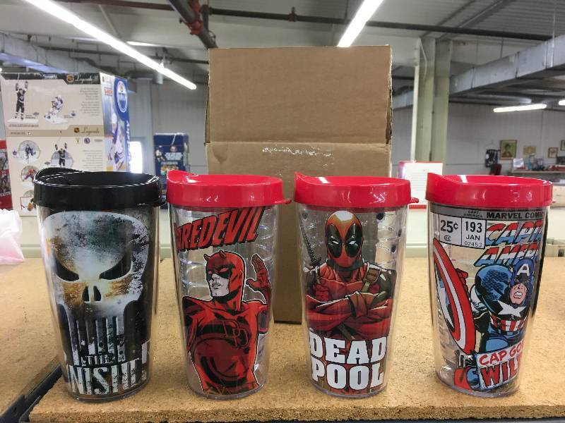lot 75 image: Marvel Comics 4PK Tumblers, Retail $29.99