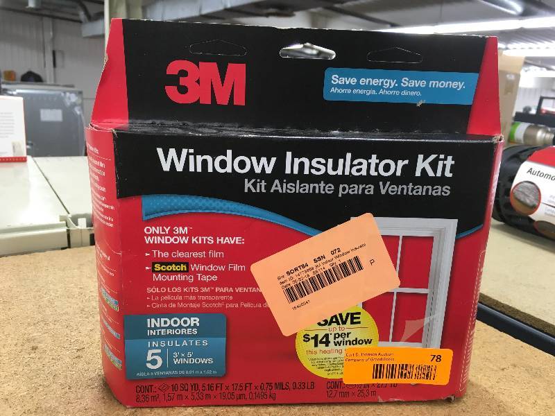 lot 78 image: 3M Window Insulator Kit, Retail $10.99