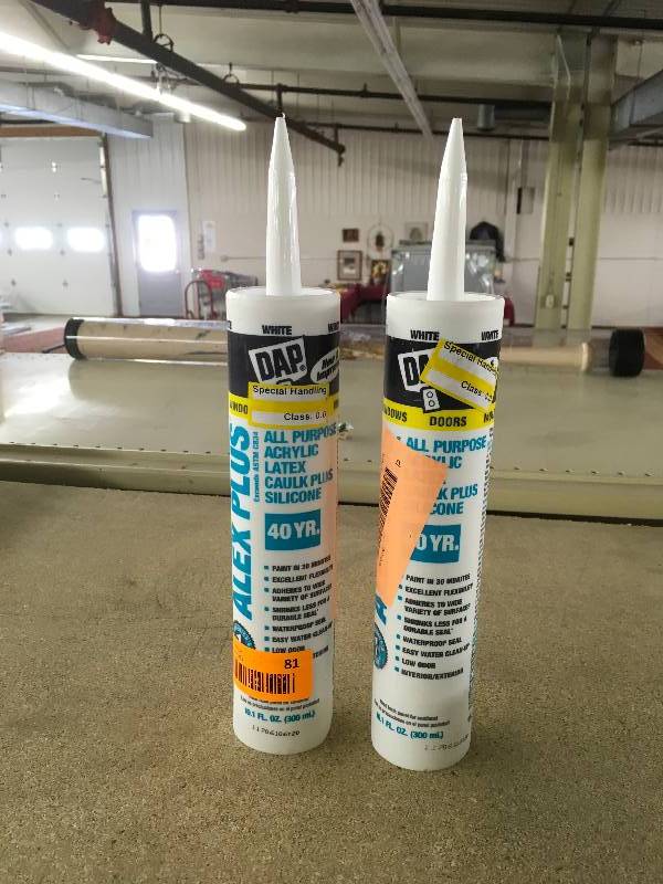 lot 81 image: Two DAP 10.8 oz. All Purpose Acrylic Latex Caulk Plus Silicone, Retail $11.99