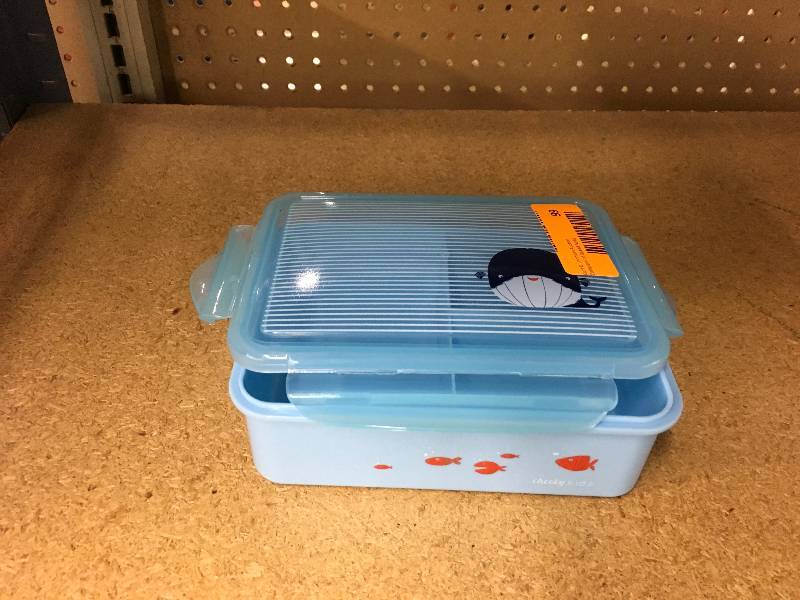 lot 99 image: Cheeky Plastic Kids Bento Box 7.2 x 5.3, Retail $10.99