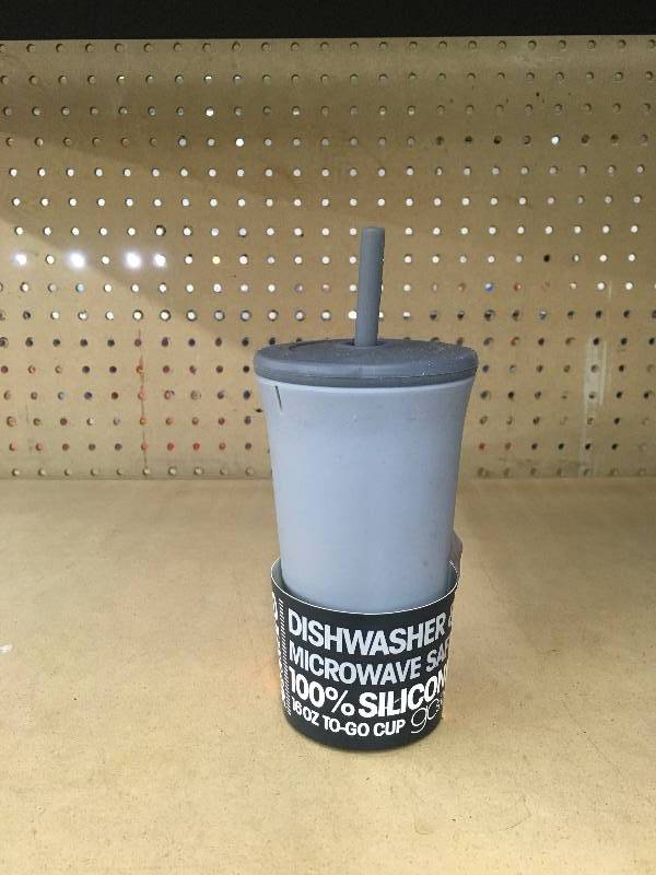lot 103 image: 100 % Silicone 16 oz To Go Cup, Retail $14.99