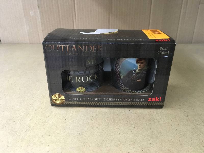 lot 110 image: Outlander 2 Piece Glass Set, Retail $24.99