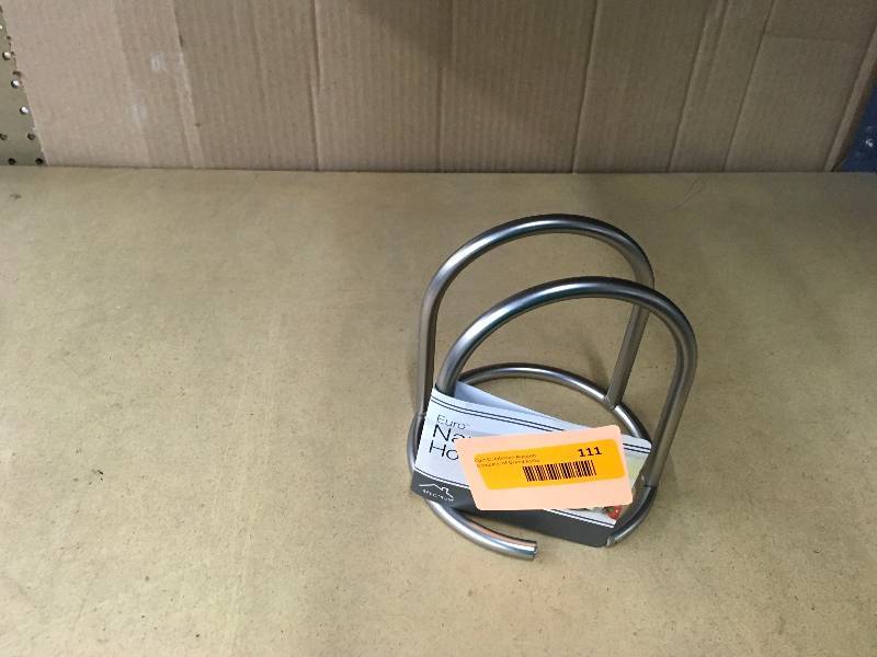 lot 111 image: Spectrum Metal Napkin Holder, Retail $10.99