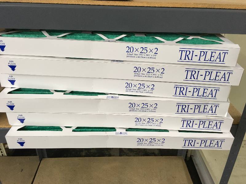 lot 136 image: Tri-Pleat Ultra MERV 8 HVAC Furnace Air Filter 6 Pack (20x25x2) , Retail $46.99