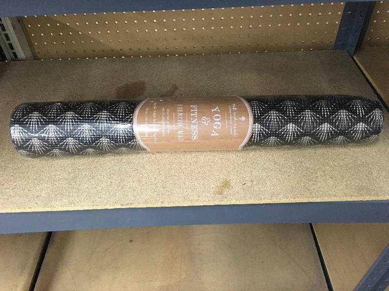 lot 153 image: 4MM Black Oak Yoga Mat, Retail $17.99