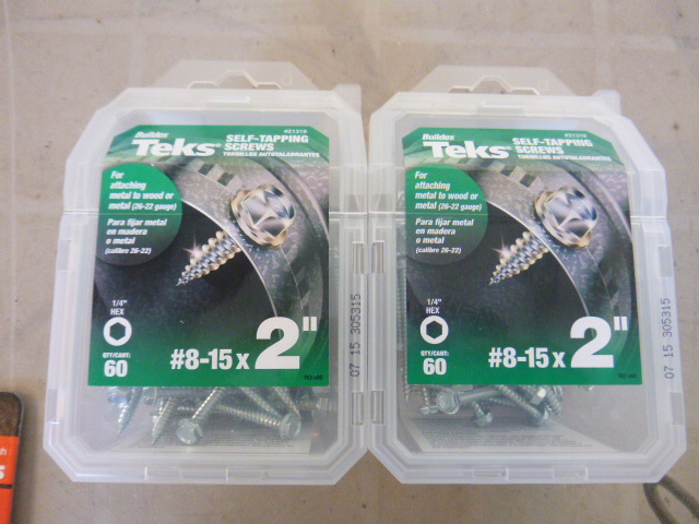 lot 134 image: 2 Packs of Buildex Teks Self-Tapping Screws