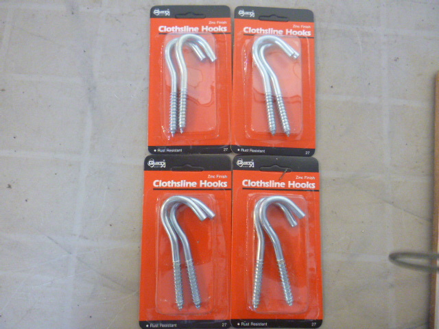 lot 136 image: 4 Packs of Guard Security Clothsline Hooks