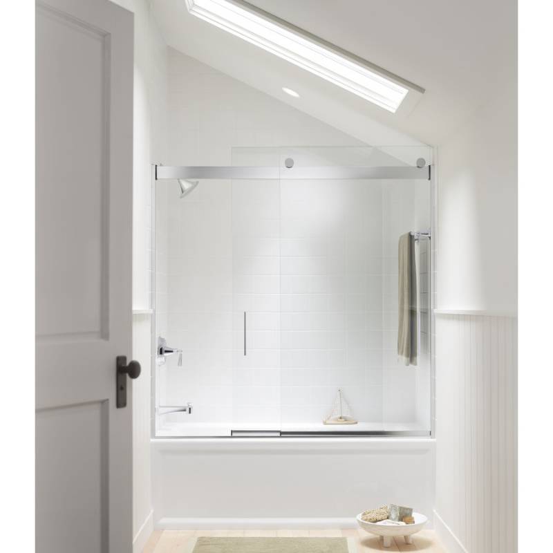 lot 205 image: KOHLER Levity 59.625-in W x 62-in H Frameless Bathtub Door R706000-L-SH