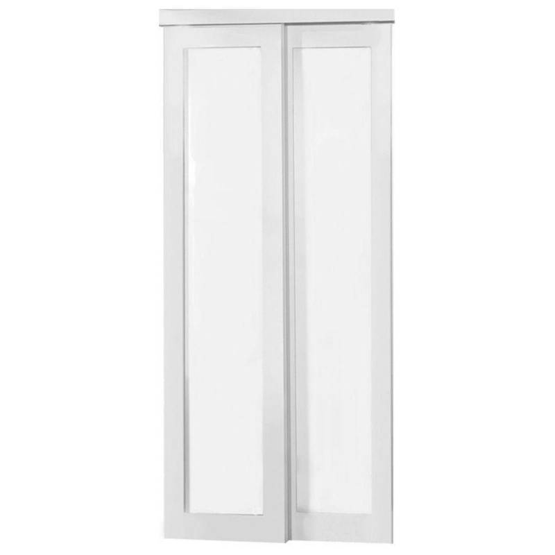 lot 207 image: Truporte 48 in. x 80.50 in. 2010 Series Off White 1 Lite Composite Universal Grand Sliding Door, 249253