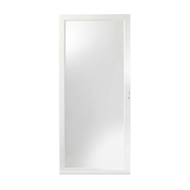 lot 222 image: Andersen 36 in. x 80 in. 3000 Series White Right-Hand Fullview Easy Install Aluminum Storm Door, H2FER36WH